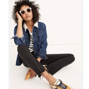 Madewell Cali Demi-Boot Jeans in Berkeley Black: Chewed-Hem Edition size 25